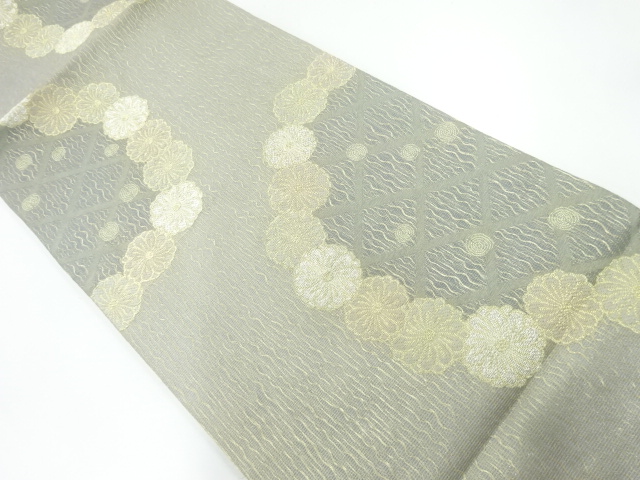 すくい織花模様織出し夏用袋帯